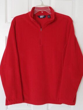 Lands' End Womens L/S Red Fleece 1/4 Zip Sweater NWOT - Size XL